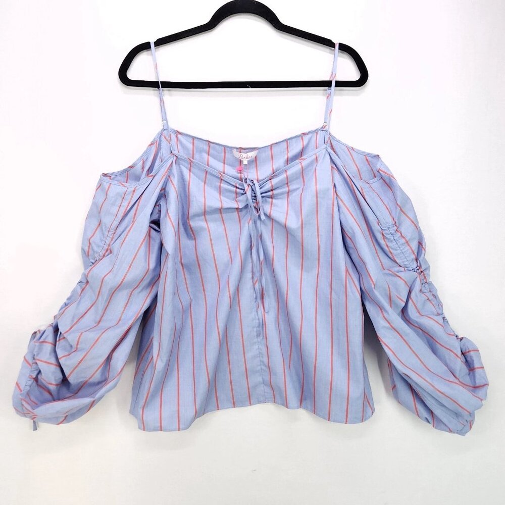 Parker Striped Off The Shoulder Blouse Small